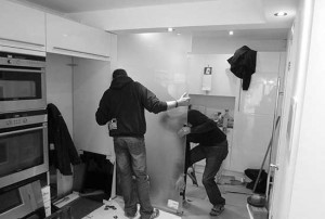 Glass fitting install