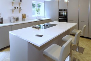 Silestone by Cosentino Miami white worktops and BORA Basic hob