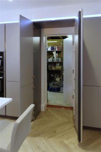 Pearl Grey Kitchen with hidden door (open)