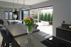 open bi-fold doors to kitchen/ dining area